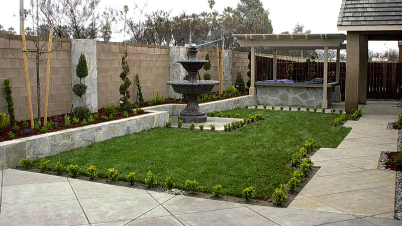 hardscape-with-fountain fountain contractors fresno